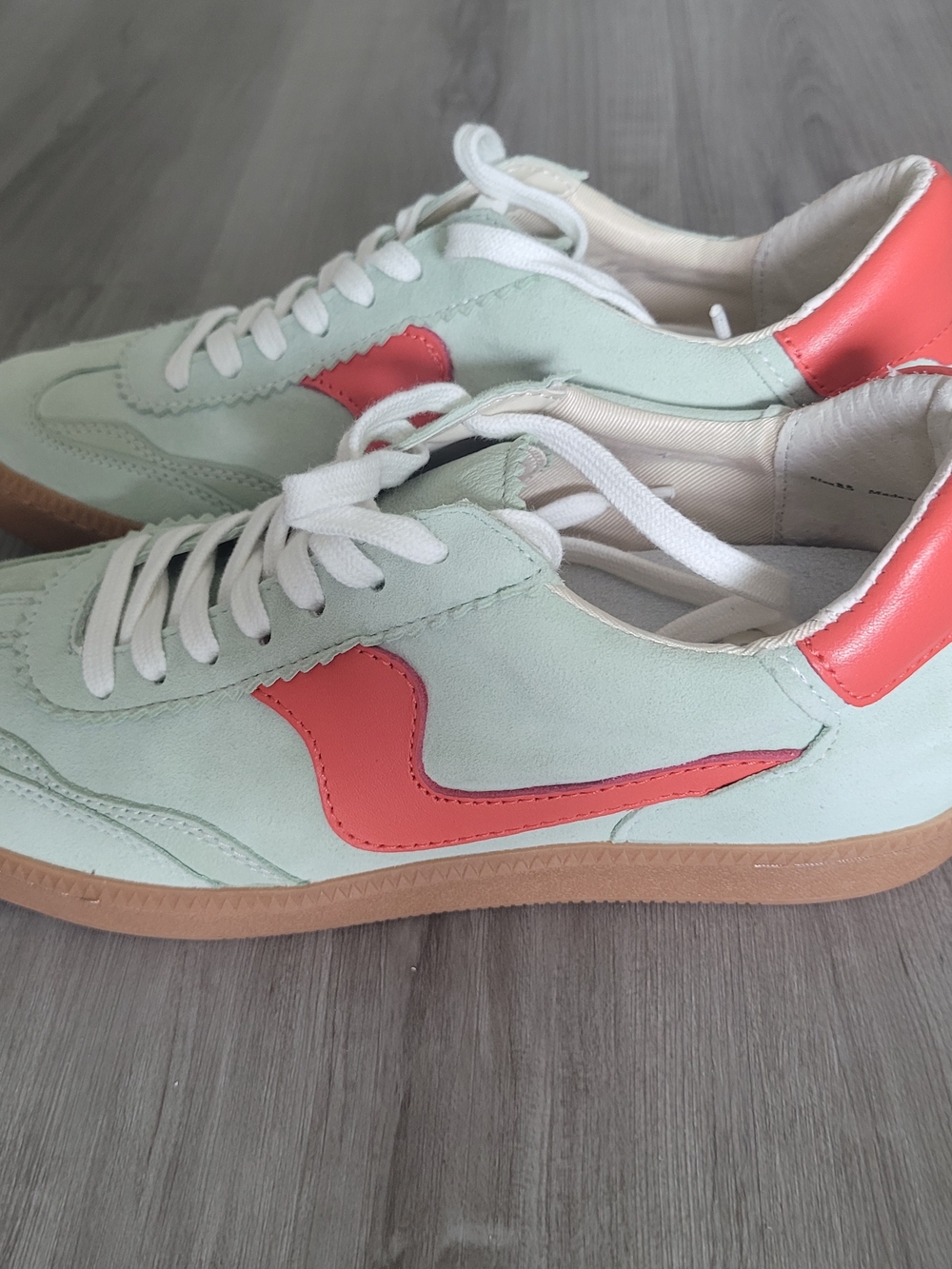 Dolce Vita Mint Green and Coral Accent Sneakers - Picture 7 of 9